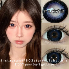 將圖片載入圖庫檢視器 現貨 藍色潮汐🌊🖤💙 AfQueen 藍色 黑色 black blue 14.50mm 年拋 (兩片裝) 🎀可預訂請撳度數選項中最下🎀 ✨$100/3對✨