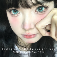 將圖片載入圖庫檢視器 現貨  閃光薄荷💚🩵 af Queen 綠色 藍色 blue  green 14.00mm 年拋 (兩片裝) 🎀可預訂請撳度數選項中最下🎀 ✨$100/3對✨