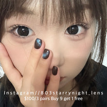 將圖片載入圖庫檢視器 新品預訂✨ 逃離銀河黑🖤 Tina 黑色 black 14.20mm 半年拋 (兩片裝) 🎀可預訂請撳度數選項中最下🎀 ✨$100/3對✨