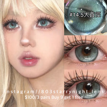 將圖片載入圖庫檢視器 現貨  閃光薄荷💚🩵 af Queen 綠色 藍色 blue  green 14.00mm 年拋 (兩片裝) 🎀可預訂請撳度數選項中最下🎀 ✨$100/3對✨