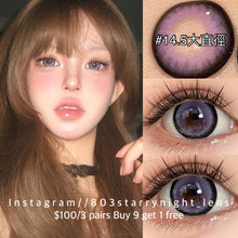 將圖片載入圖庫檢視器 現貨 葡萄露🍇  af 紫色 purple 14.50mm 年拋 (兩片裝) 🎀可預訂請撳度數選項中最下🎀 ✨$100/3對✨