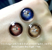 將圖片載入圖庫檢視器 現貨 藍色潮汐🌊🖤💙 AfQueen 藍色 黑色 black blue 14.50mm 年拋 (兩片裝) 🎀可預訂請撳度數選項中最下🎀 ✨$100/3對✨