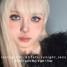 將圖片載入圖庫檢視器 現貨 賽博冰種🩵Clamido 藍色 blue14.20mm 年拋 (兩片裝) 🎀可預訂請撳度數選項中最下🎀 ✨$100/3對✨