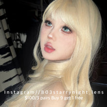 將圖片載入圖庫檢視器 現貨  閃光薄荷💚🩵 af Queen 綠色 藍色 blue  green 14.00mm 年拋 (兩片裝) 🎀可預訂請撳度數選項中最下🎀 ✨$100/3對✨