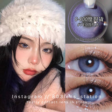 將圖片載入圖庫檢視器 現貨 冰淚光🩵💜  買完不補❗️ Blue 藍色 14.0mm 年拋(兩片裝)✨$100/3對✨