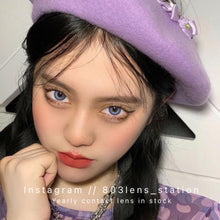 將圖片載入圖庫檢視器 現貨 冰淚光🩵💜  買完不補❗️ Blue 藍色 14.0mm 年拋(兩片裝)✨$100/3對✨