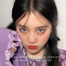 將圖片載入圖庫檢視器 現貨 冰淚光🩵💜  買完不補❗️ Blue 藍色 14.0mm 年拋(兩片裝)✨$100/3對✨