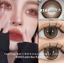 將圖片載入圖庫檢視器 現貨  逆光暖陽☀️ xiyou 啡色 brown 14.20mm 年拋 (兩片裝) 🎀可預訂請撳度數選項中最下🎀 ✨$100/3對✨