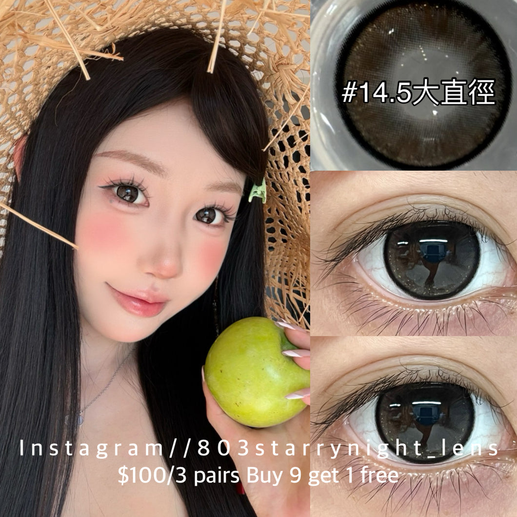 新品預訂✨ 沉默烏雲🖤 thestarlens 黑色 black 14.5mm 半年拋（兩片裝） 🎀可預訂請撳度數選項中最下🎀 ✨$100/3對✨