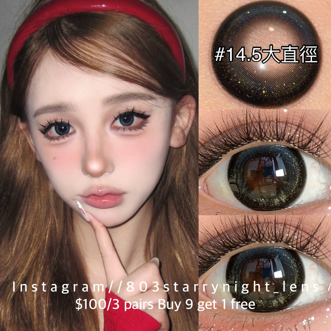 現貨 心碎小貓 🖤 Tina黑色 black  14.50mm 半年拋 (兩片裝) 🎀可預訂請撳度數選項中最下🎀 ✨$100/3對✨