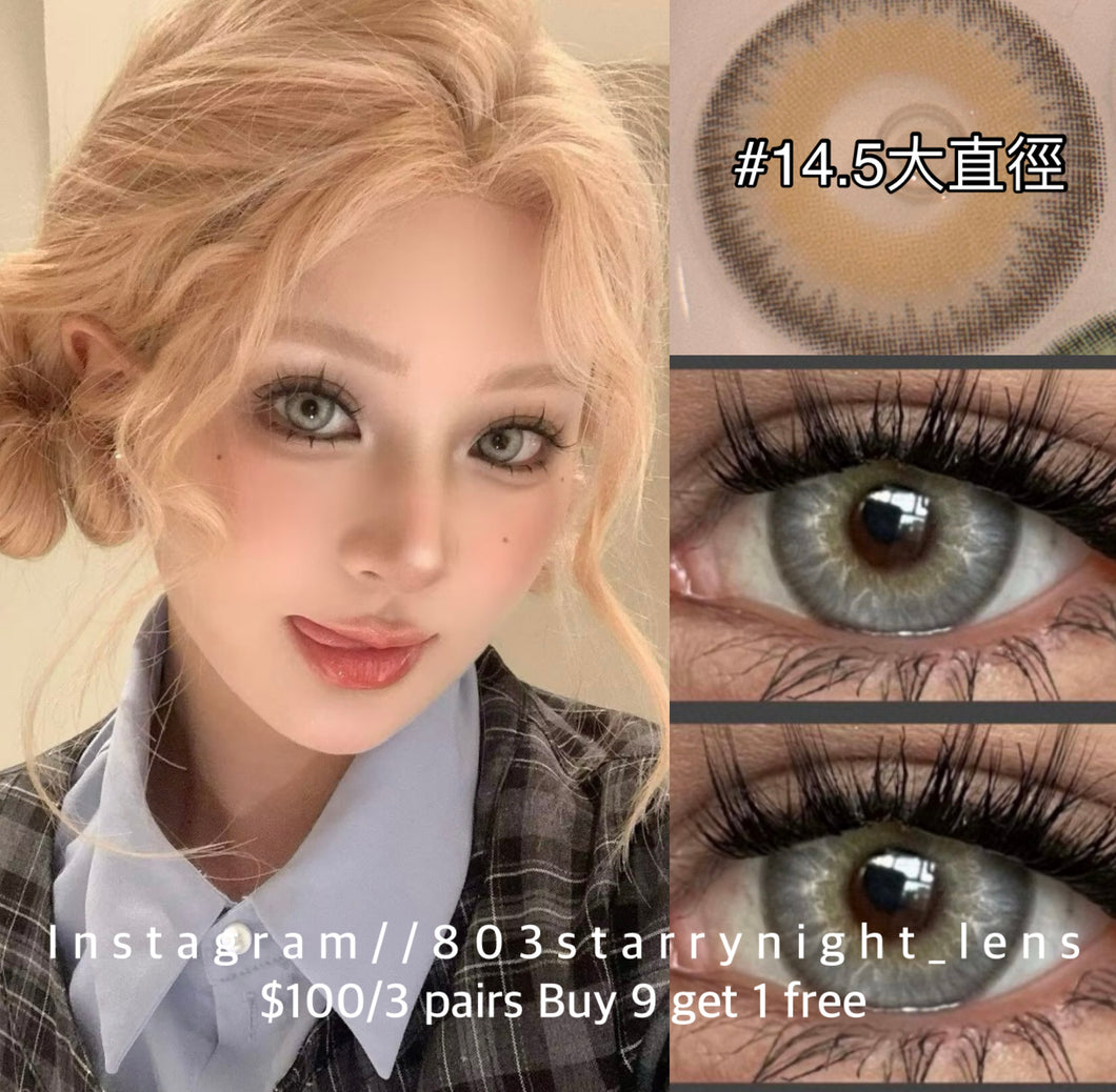 新品預訂✨ 開嗆口胡椒 🩶  af   灰色 gray 14.50mm 年拋 (兩片裝) 🎀可預訂請撳度數選項中最下🎀 ✨$100/3對✨