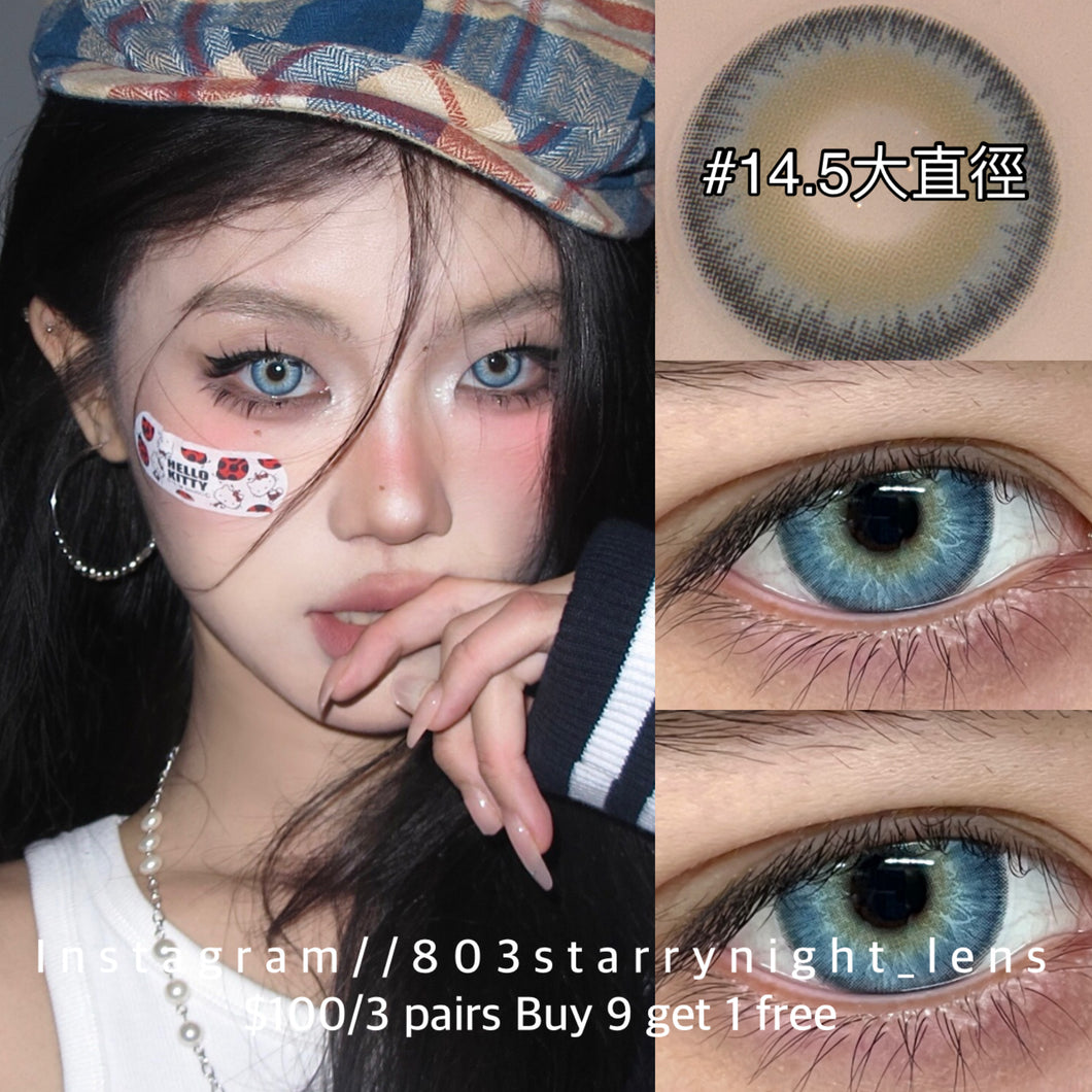 新品預訂✨ 深海幽靈🩵 af 藍色 blue 14.50mm 年拋 (兩片裝) 🎀可預訂請撳度數選項中最下🎀 ✨$100/3對✨