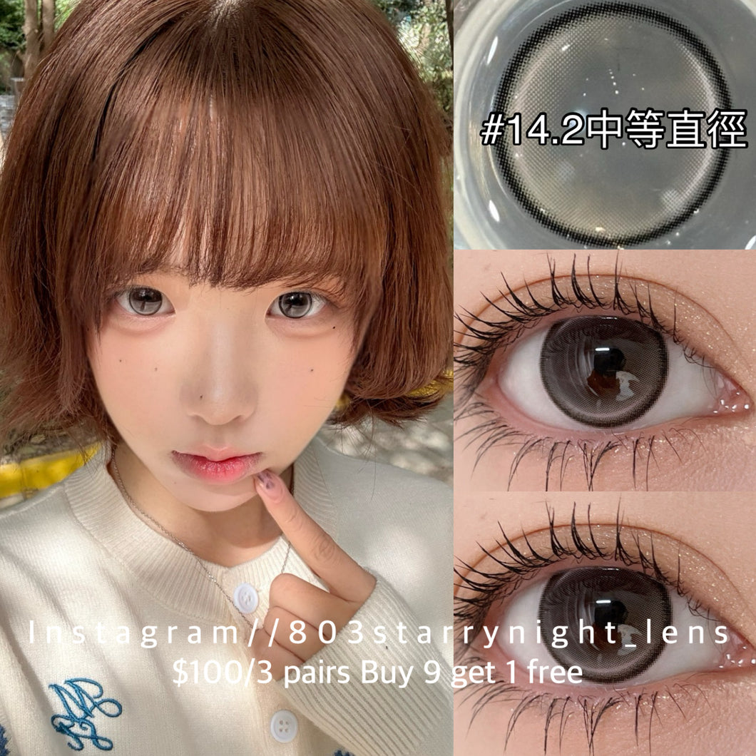 新品預訂✨ 灰色心情￼🩶 thestarlens 灰色 gray 14.20mm 年拋 (兩片裝) 🎀可預訂請撳度數選項中最下🎀 ✨$100/3對✨
