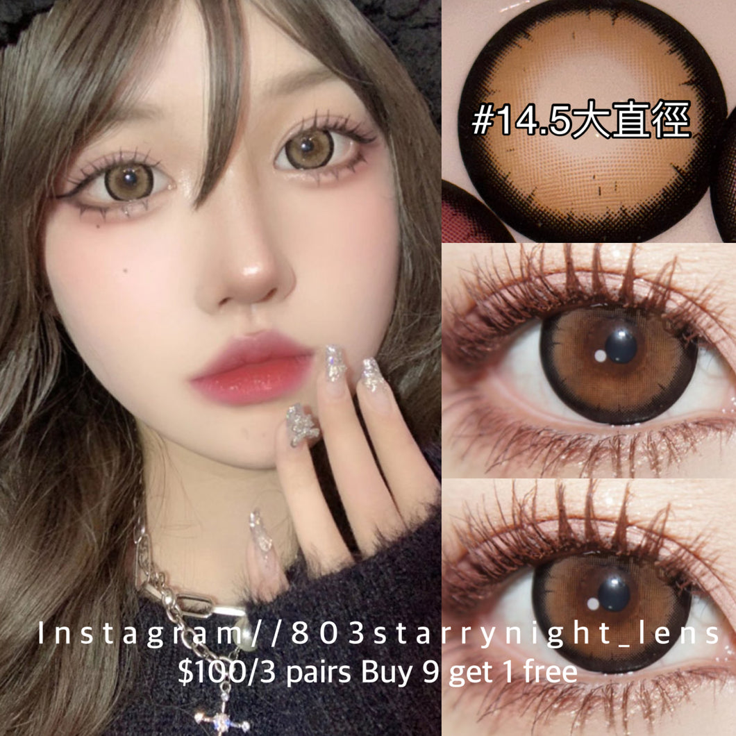 新品預訂✨ 復古楓糖🤎 af 啡色 brown 14.50mm 年拋 (兩片裝) 🎀可預訂請撳度數選項中最下🎀 ✨$100/3對✨