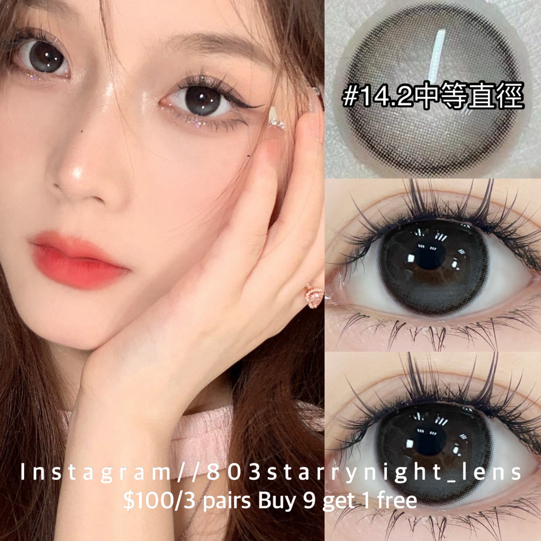 新品預訂✨ 芝麻啵啵 🖤 Tina黑色 black 14.20mm 半年拋 (兩片裝)