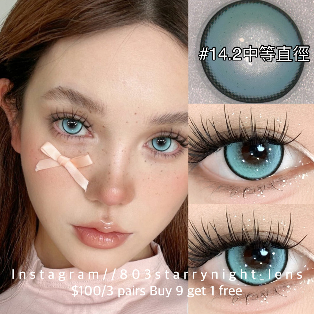 新品預訂✨ 靈雨海棠綠🩵💚 thestarlens 綠色 藍色green blue 14.20mm 半年拋（兩片裝）🎀可預訂請撳度數選項中最下🎀 ✨$100/3對✨