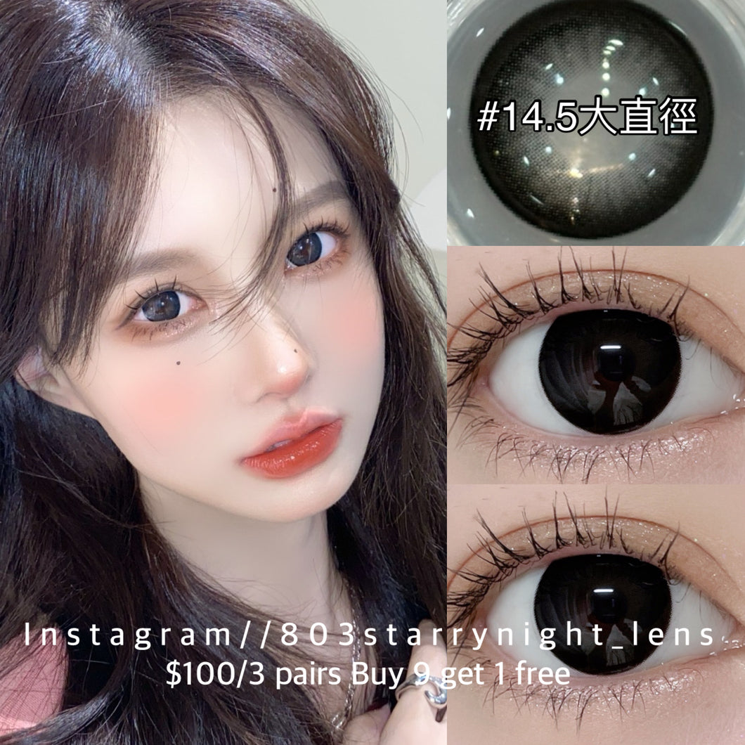 新品預訂✨ 純欲戰神 🖤 thestarlens 黑色 black 14.50mm 半年拋 (兩片裝) 🎀可預訂請撳度數選項中最下🎀 ✨$100/3對✨