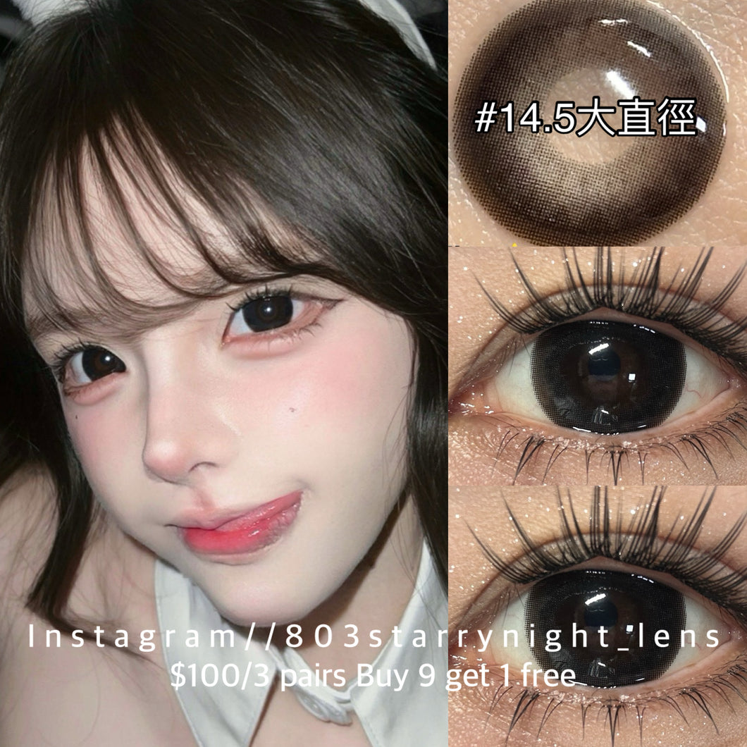 新品預訂✨ 大大亮黑🖤 af 黑色 black 14.50mm 年拋 (兩片裝) 🎀可預訂請撳度數選項中最下🎀 ✨$100/3對✨