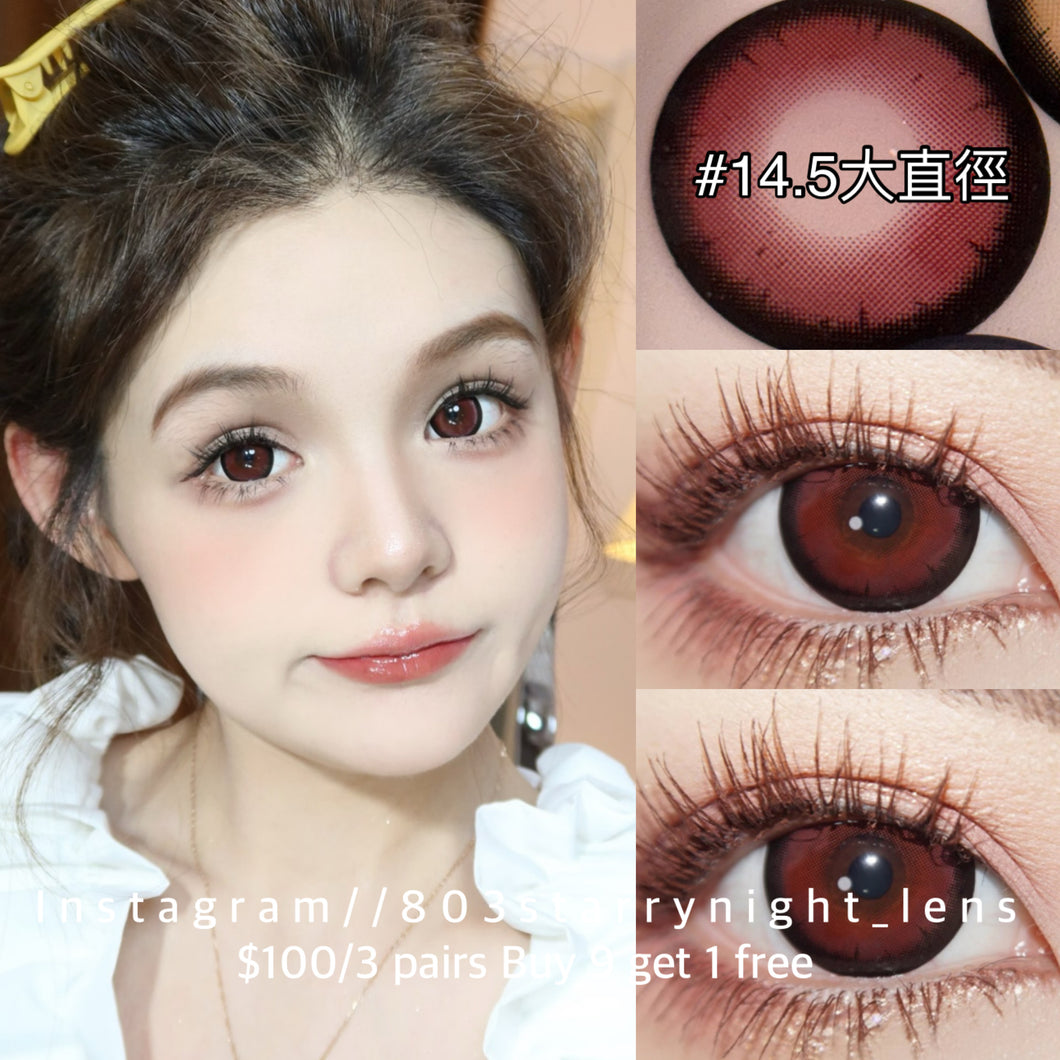 新品預訂✨ 瑪格麗特❤️ af 紅色 red 14.50mm 年拋 (兩片裝) 🎀可預訂請撳度數選項中最下🎀 ✨$100/3對✨