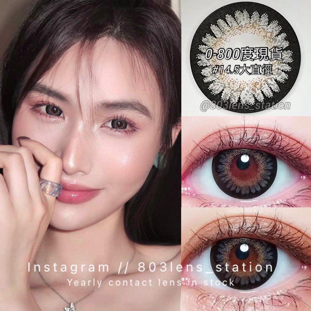 現貨Eyewish/Eyebox 芝麻灰 灰色 Grey 14.5mm 年拋（兩片裝）