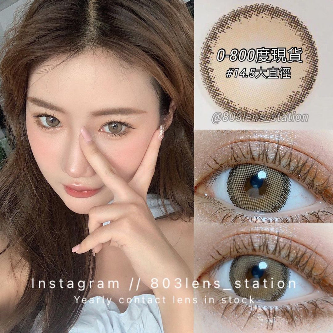 現貨 Eyewish 小酪棕 啡色 Brown 14.5mm 年拋（兩片裝）