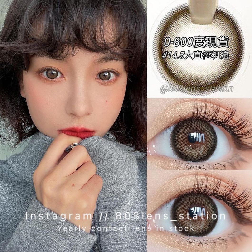 現貨Eyewish豆乳棕 啡色 Brown 14.5mm 年拋（兩片裝）