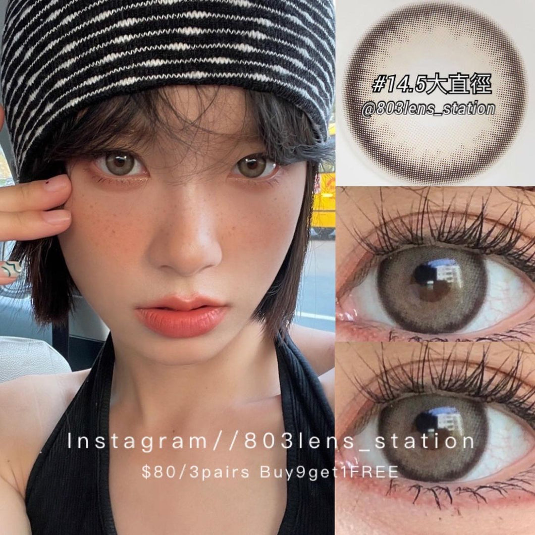 現貨 Eyewish  Peanut butter brown 啡色14.5mm 年拋（兩片裝）