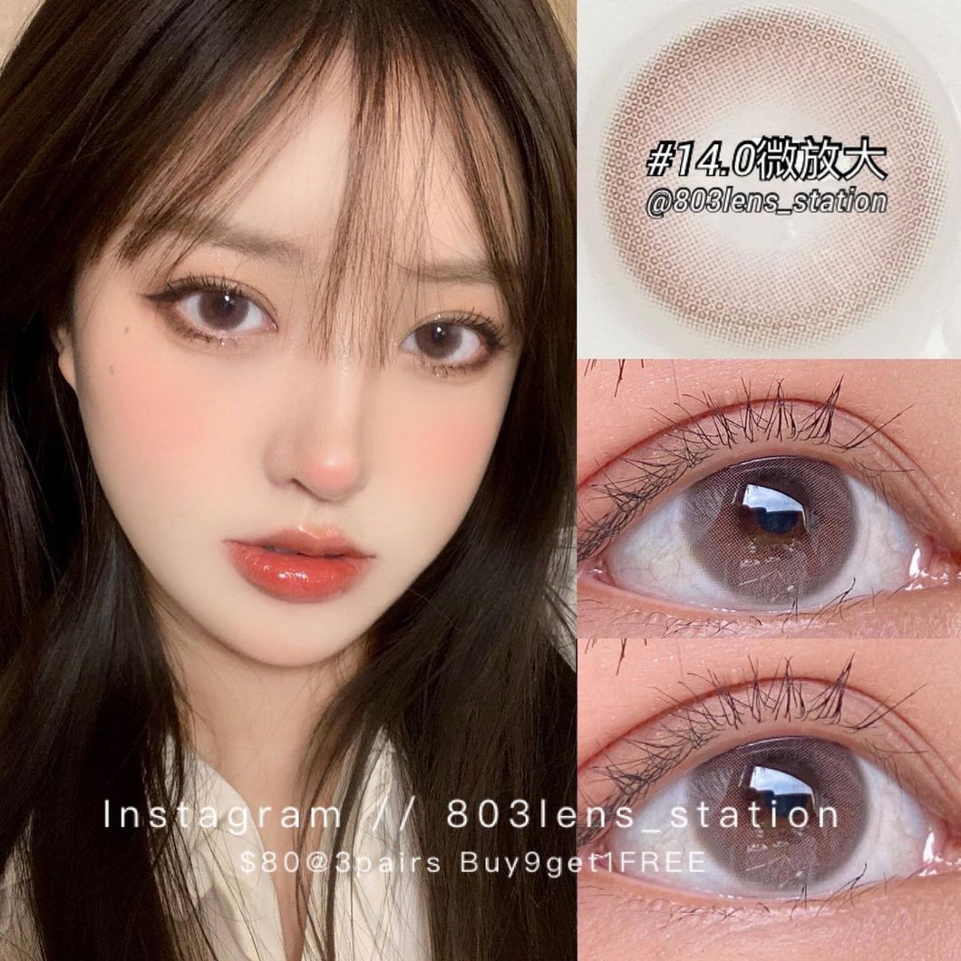 現貨 Eyewish 小無辜 啡色 粉紅色 Brown Pink 14.0mm 年拋（兩片裝）